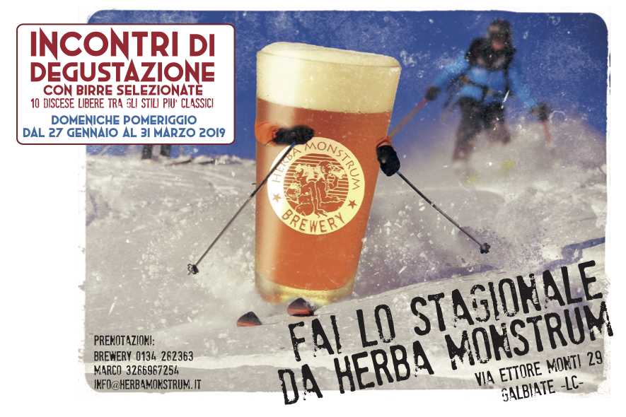 Incontri di degustazione con birre selezionate insieme a Daniele Cogliati - Herba Monstrum Brewery via Ettore Monti, 29, 23851 in zona Ponte Azzone Visconti Lecco.